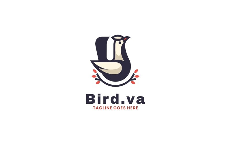 Beauty Bird Simple Mascot Logo Logo Template