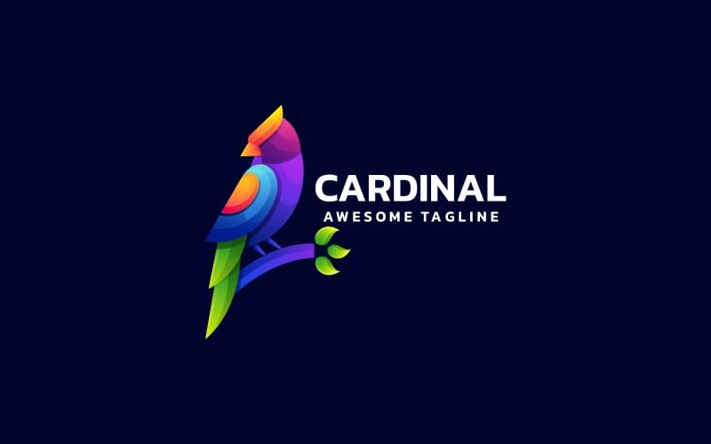 Cardinal Bird Gradient Colorful Logo Logo Template