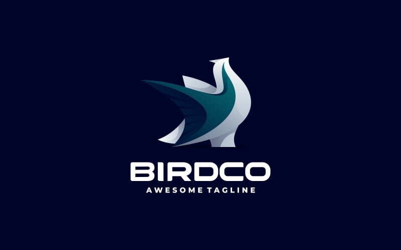 Fly Bird Color Gradient Logo Logo Template