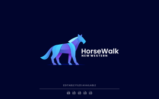 Horse Walking Gradient Logo