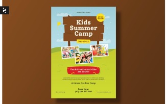 Kids Summer Camp Flyer Set Template