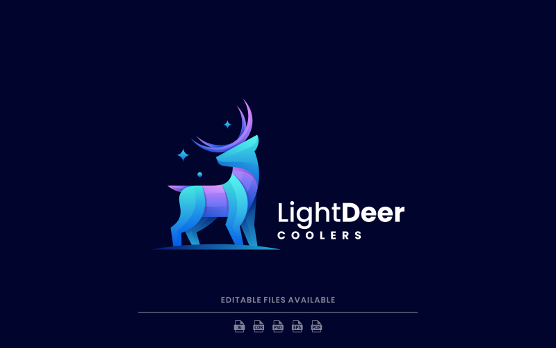 Light Deer Gradient Logo Style Logo Template