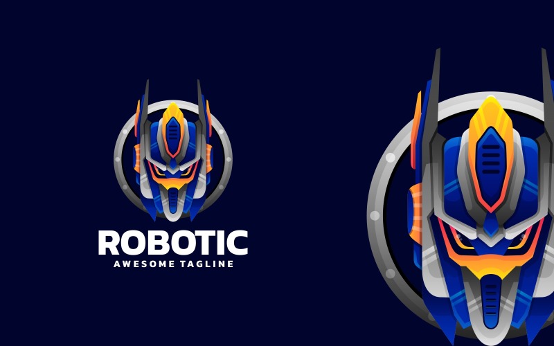 Robotic Gradient Logo Style Logo Template