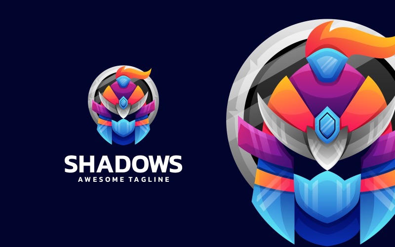 Shadows Warrior Colorful Logo Logo Template