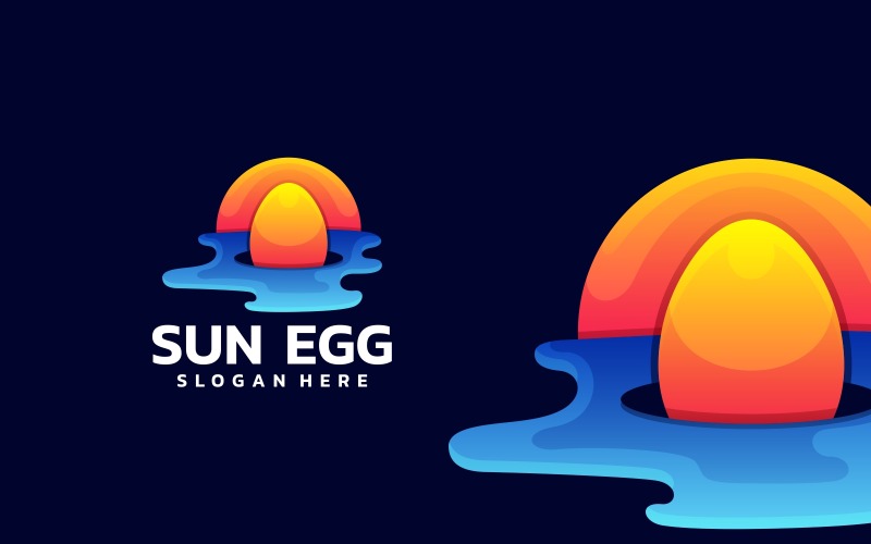 Sun with Egg Gradient Logo Logo Template