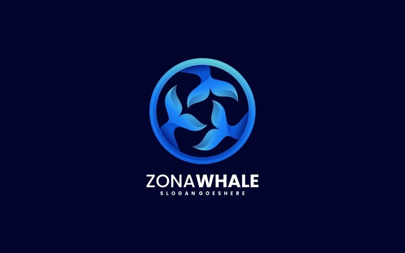 Zona Whale Gradient Logo Style Logo Template