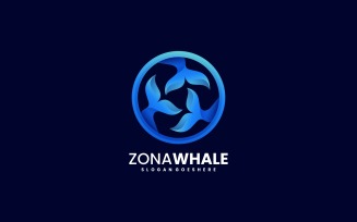 Zona Whale Gradient Logo Style