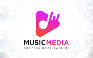 Digital Music Play Media Logo Design