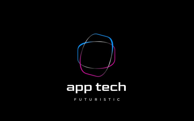 Round Tech Future Gradient Startup Logo Logo Template