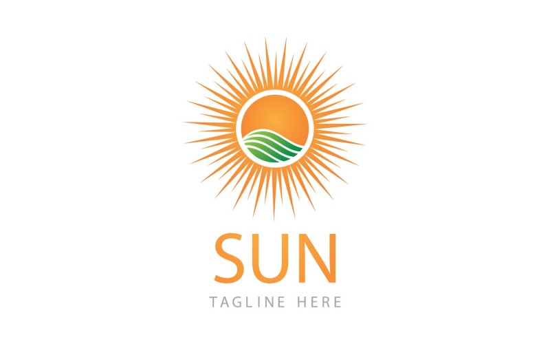 Sun Logo And Symbol Vector V8 Logo Template