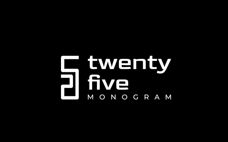 Twenty Five Two Monogram Logo Logo Template