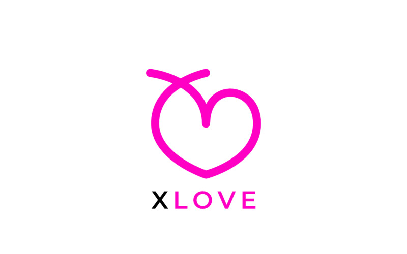 X Love Clever Flat Smart Logo Logo Template