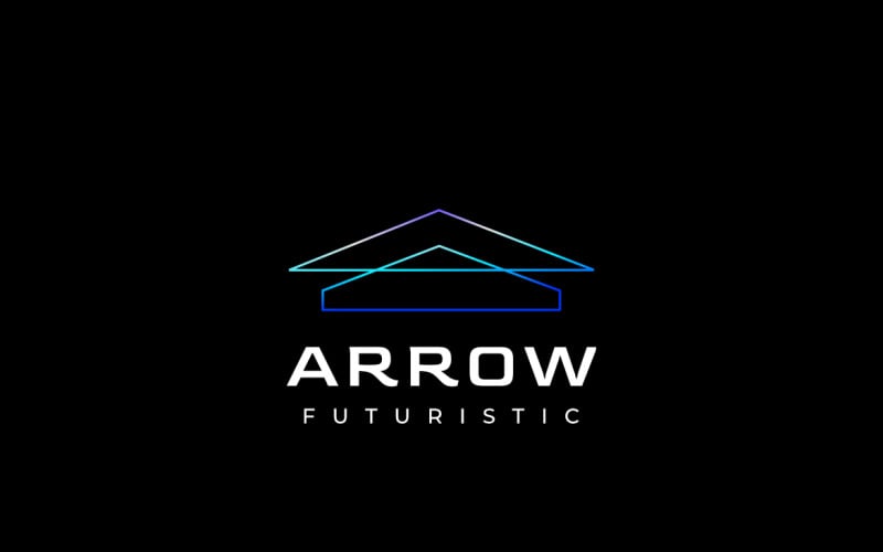 Arrow Grow Triangle Gradient Line Logo Logo Template