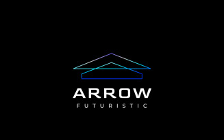 Arrow Grow Triangle Gradient Line Logo