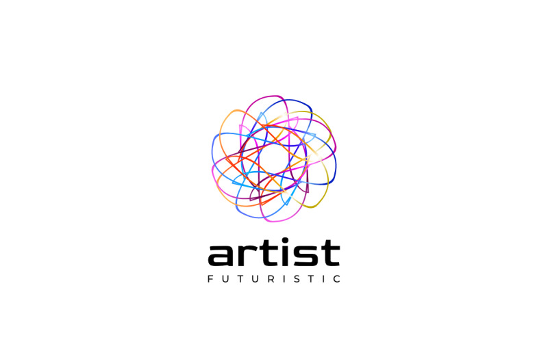 Art Abstract Line Tech Logo Logo Template