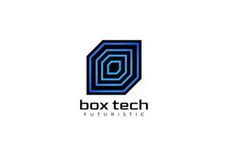 Blue Box Techno Gradient Logo