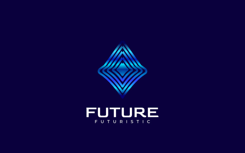 Blue Dynamic Line Tech Logo Logo Template