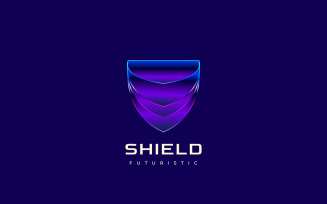 Blue Future Shield Badge Logo