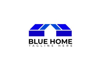 Blue Home Modern Flat Logo