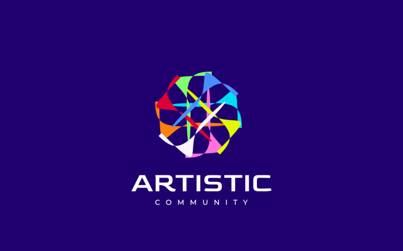 Colourful Art Modern Flat Logo Logo Template