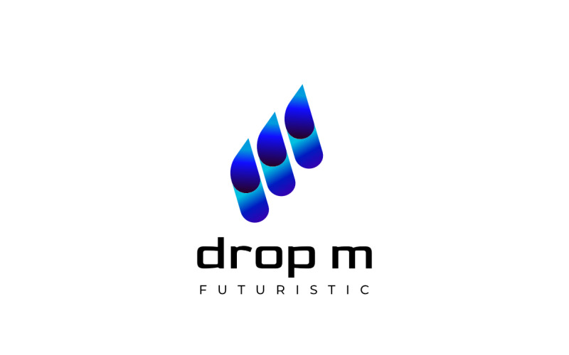 Drop Letter M Gradient Logo Logo Template