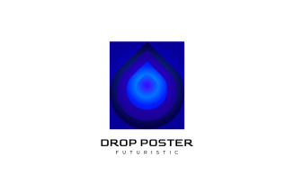 Drop Water Tech Poster Logo
