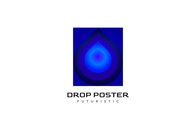 Drop Water Tech Poster Logo Logo Template