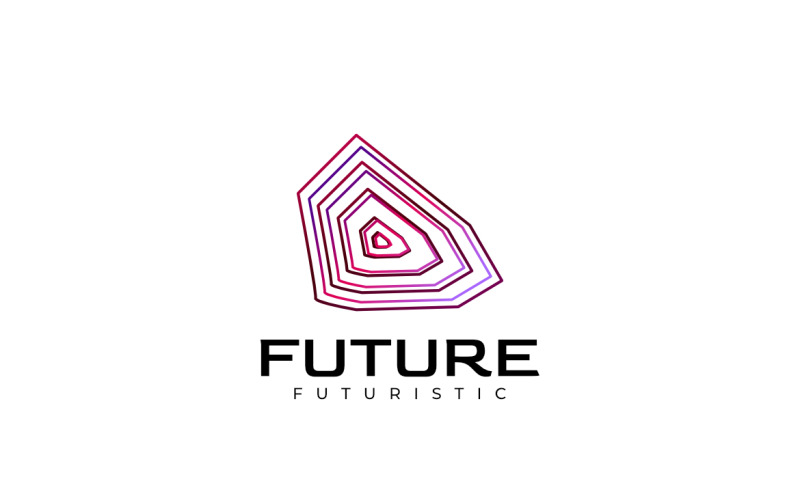 Gradient Shape Abstract Techno Line Logo Logo Template