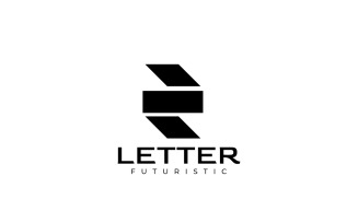 Letter E Dynamic Flat Logo
