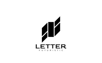Letter N Dynamic Flat Logo