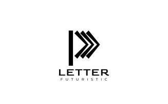 Letter P Dynamic Flat Logo