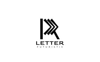 Letter R Dynamic Flat Logo
