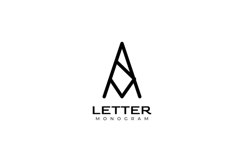 Monogram Letter AVM Flat Logo Logo Template