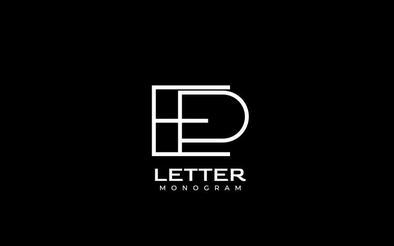 Monogram Letter EP Clever Logo Logo Template