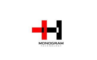 Monogram Letter TH Clever Logo