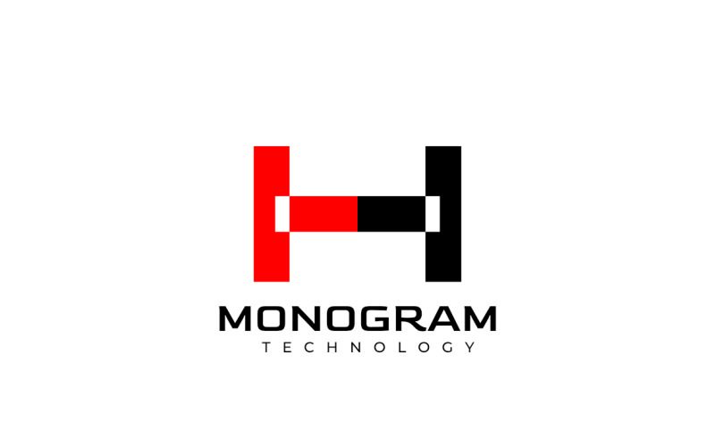 Monogram Letter TH Flat Logo Logo Template