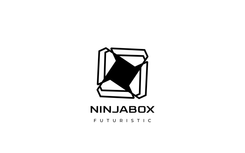 Ninja box Letter S Flat Logo Logo Template