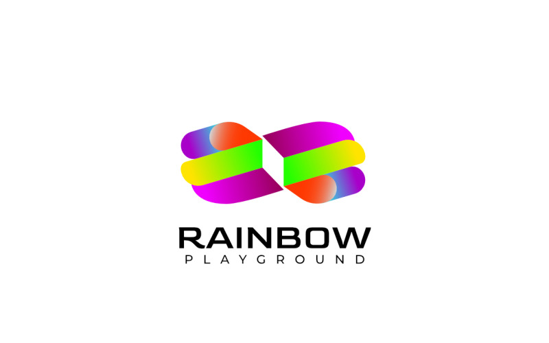 Rainbow Plastic Joy Kids Logo Logo Template