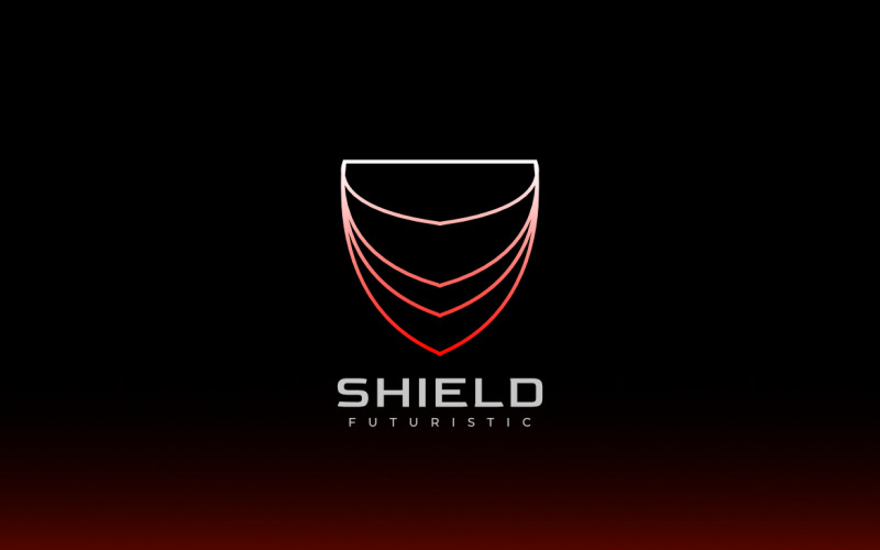 Red Shield Line Tech Logo Logo Template