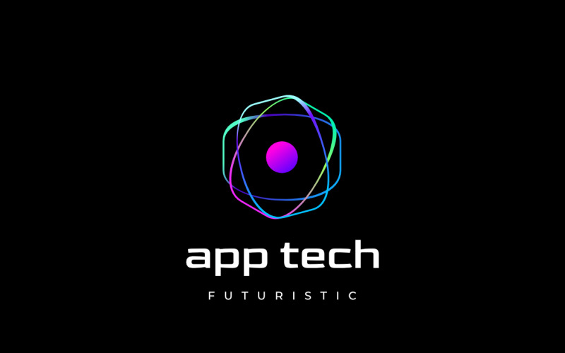 Round Tech Future Software Logo Logo Template