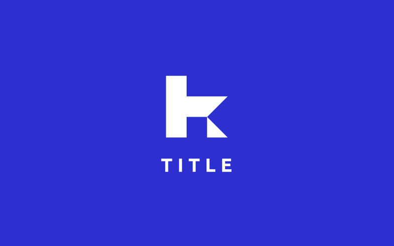 Contemporary Iconic k Flat Blue Logo Logo Template