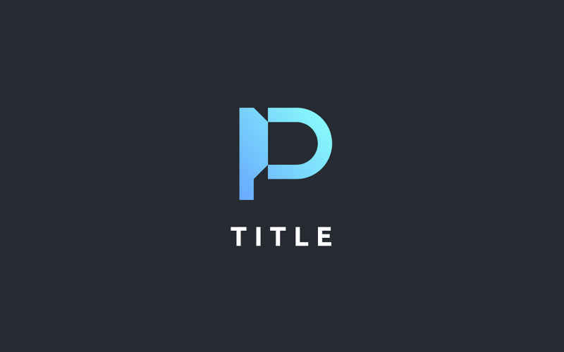 Contemporary Iconic P Blue Tech Shade Logo Logo Template