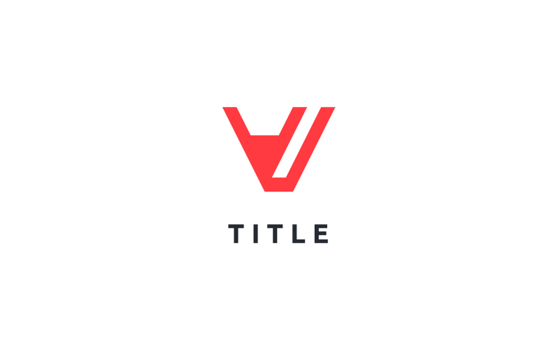 Contemporary Iconic V VV Flat Monogram Logo Logo Template