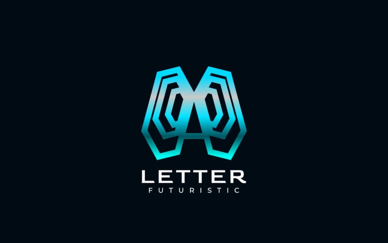 Futuristic Cyan Techno Letter A Logo Logo Template