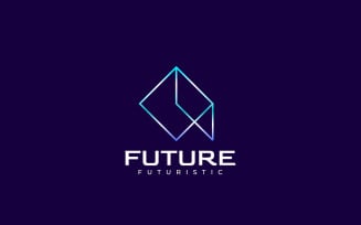 Futuristic Line Techno Logo