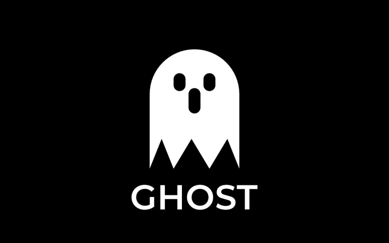Ghost Modern Negative Space Logo Logo Template