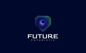 Gradient Future Line Shape Symbol Logo