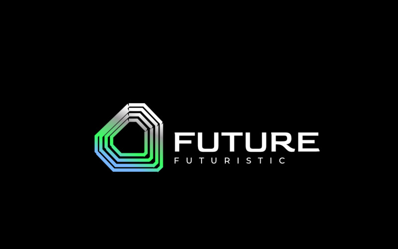 Gradient Future Line Symbol Logo Logo Template