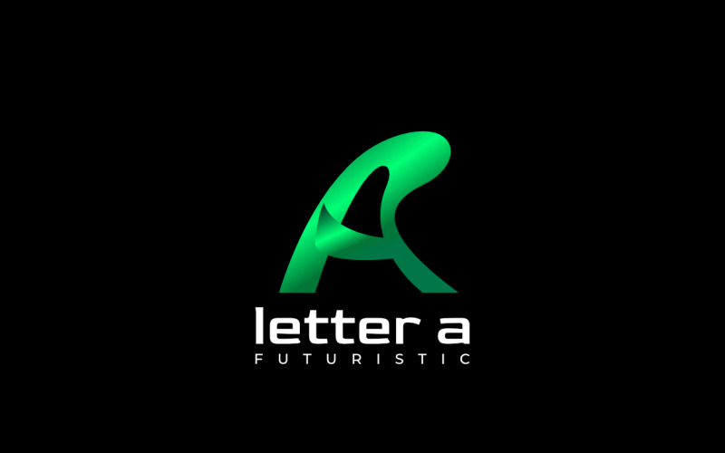 Green Gradient Tech Letter A Logo Logo Template