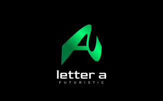 Green Gradient Tech Letter A Modern Logo